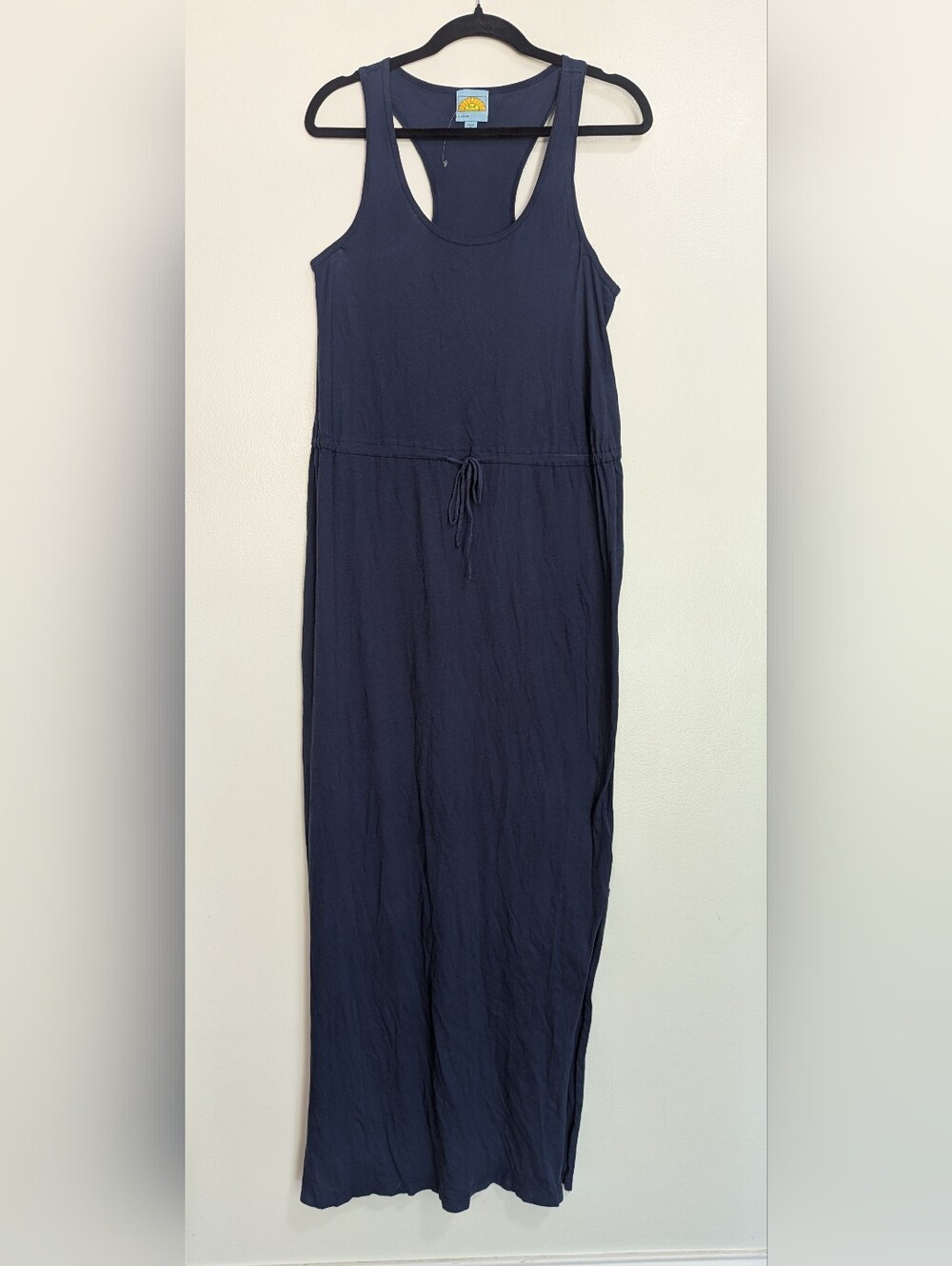 C&C California Size Large Navy Blue 100% Pima Cotton Racerback Maxi Dress